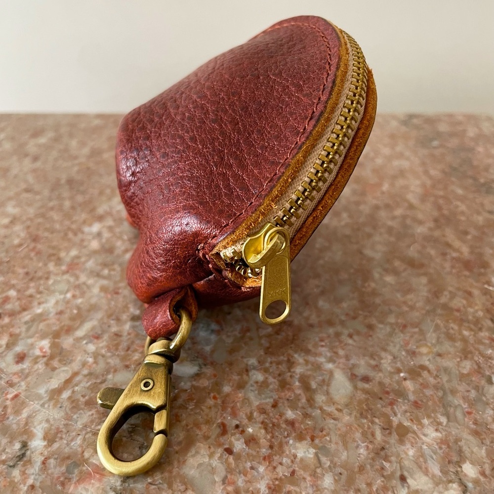 Portland Leather Goods Nutmeg Fortune Cookie Zip Pouch Keychain - Picture 5 of 8